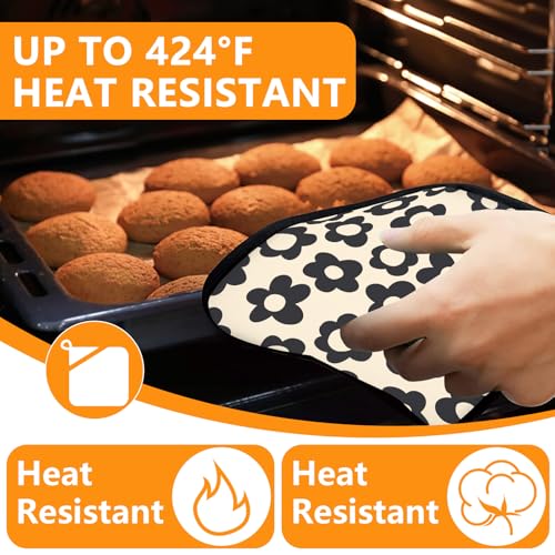 Daisy Flowers Oven Mitts and Pot Holders Sets 4Pcs