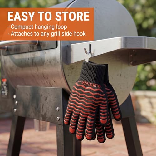BBQ Gloves 1472°F Heat Resistant Oven Gloves with Fingers (9.6 Ounce)