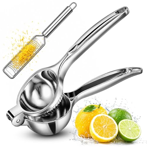 Lemon Squeezer & Zester Set Stainless Steel Citrus Juicer (2 Count)