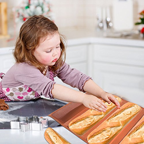 Silicone Bread Forms 12" Hot Dog Bread Molds Non Stick Silicone Coated Fiber Glass Bakery Trays Moulds
