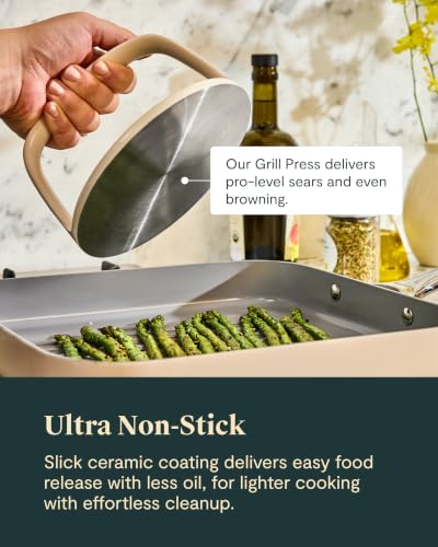 11" Non Stick Square Griddle Pan and 6" Grill Press Duo