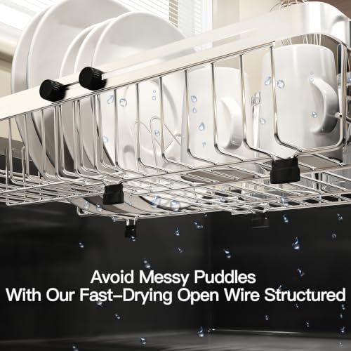 Expandable Dish Drying Rack Over The Sink with Anti Slip Grip
