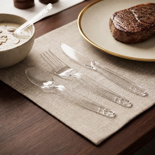 3000 Count Clear Plastic Silverware Heavy Duty