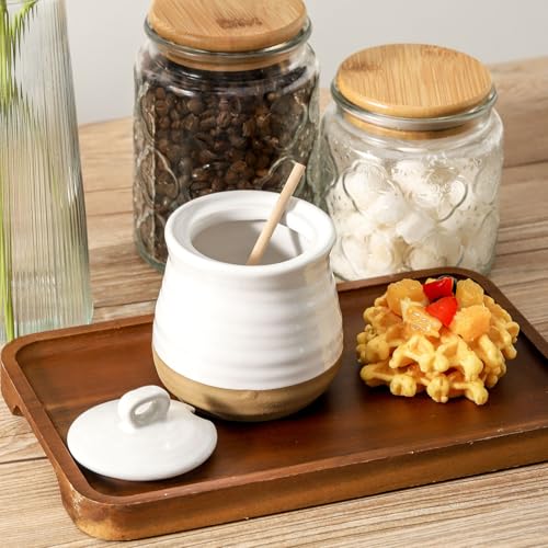 Ceramic 12 Ounce Honey Jar and Dipper Set