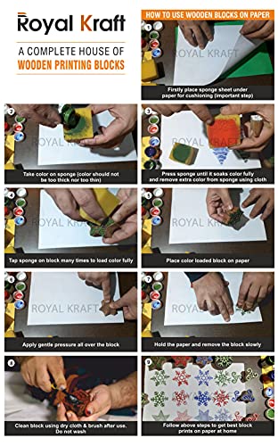 Assorted Wooden Block Printing Stamps (25 Count)