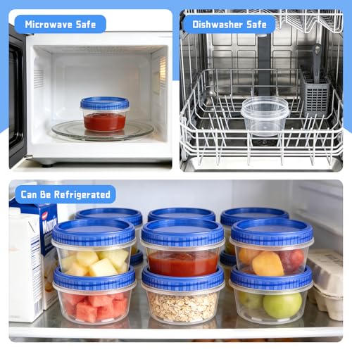 6 Pack Freezer Containers with Screw On Lids (6 Count)