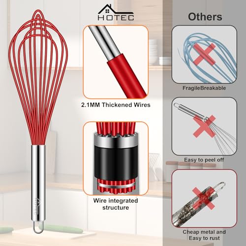 4 Pieces Silicone Whisks Set (4 Count)