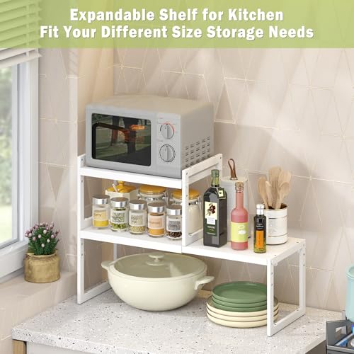 Expandable Cabinet Shelf Organizer Stackable Kitchen Counter Shelf