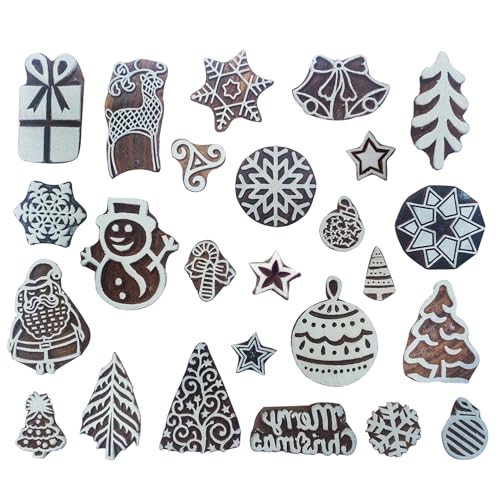 Christmas Wooden Block Printing Stamps