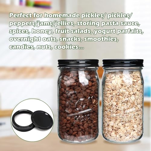 Wide Mouth Mason Jars 32 oz 12 Pack