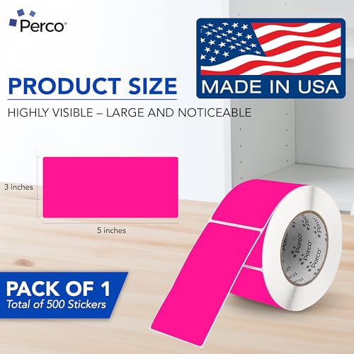 Neon Pink Labels 3x5 Inch 500 Stickers