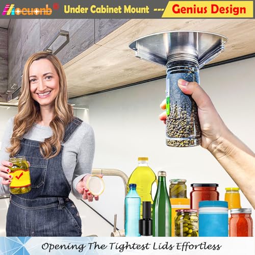 Under Cabinet Jar Opener for Seniors Lid Cap Opener for Weak Hands