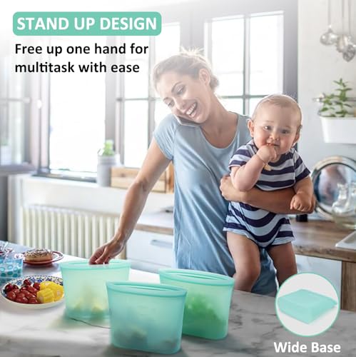 Reusable Freezer Bags Quart Size (4 Count)