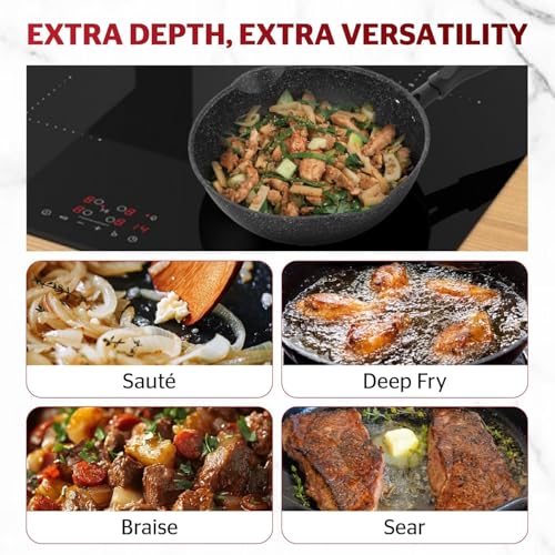 10 Inch Non Stick Deep Frying Pan with Double Pour Spouts