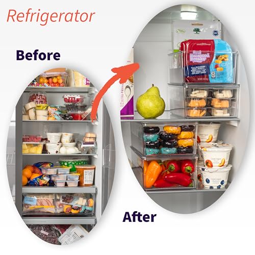 Pantry Organizer Storage Bin with Divider & Lid (2 Count)