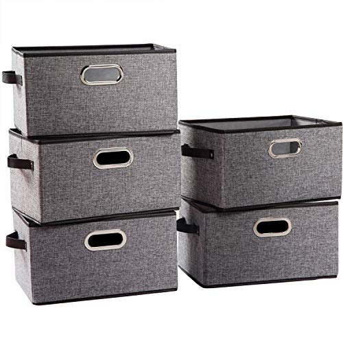 Larger Collapsible Storage Bins for Closet [5 (5 Count)