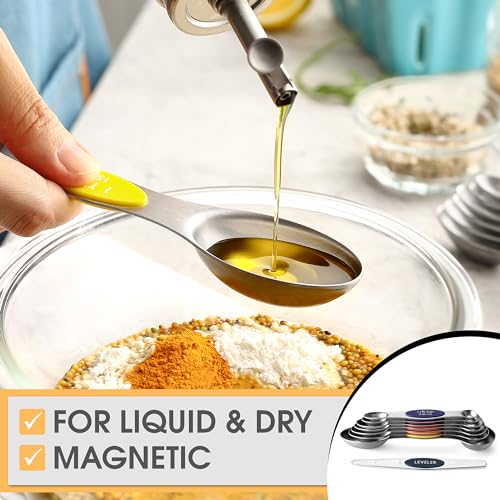 Stainless Steel 8 Magnetic Measuring Spoons