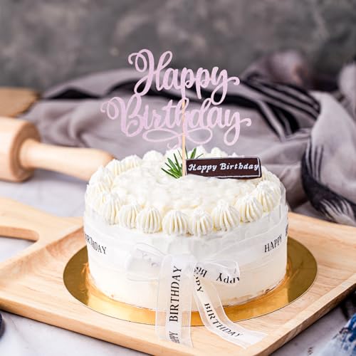 Happy Birthday Cake Toppers 9 Inch Glitter Happy Birthday Cake Toppers Pick for Birthday Anniversary Theme Party Cake Decorations Supplies