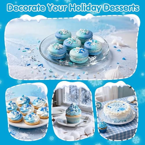 Edible Blue Silver White Sprinkles (4.5 Ounce)