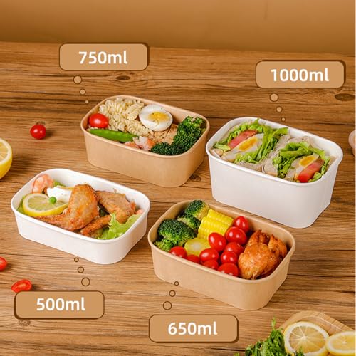 50 Pack 29oz Disposable Meal Prep Containers with Lids & Forks (50 Count)