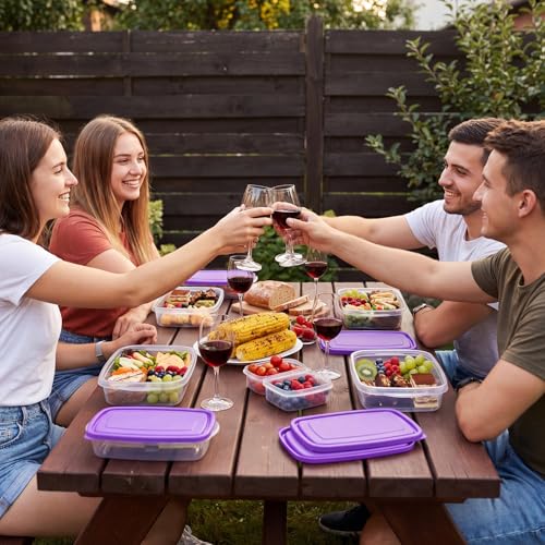 18 Pcs 33 oz Plastic Food Storage Containers with Lids (18 Count)
