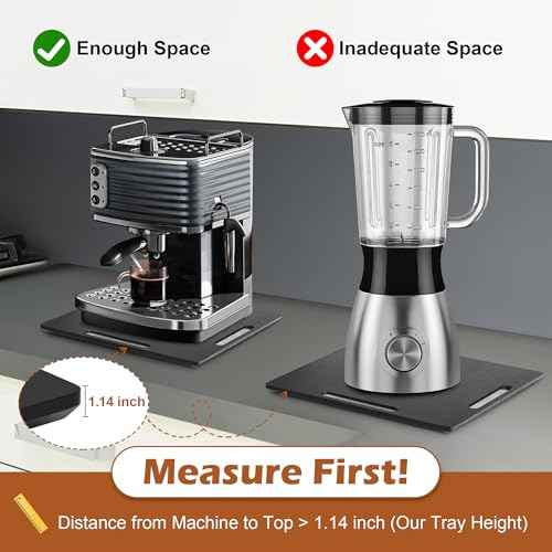 Appliance Slider for Kitchen Appliances 360° Rolling Sliding Tray for Coffee Maker Countertop