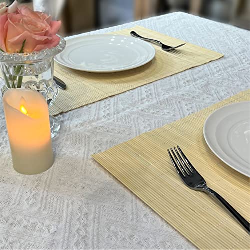 Set of 4 Pcs Bamboo Placemats Sushi Rolling Mat Japanese Style Natural Anti (4 Count)