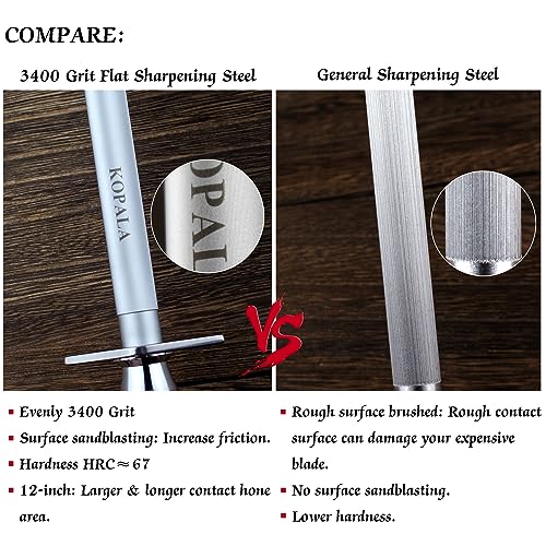 Sharpening Steel Knife Sharpener Rod Round 12 IN Honing Steel for Knife