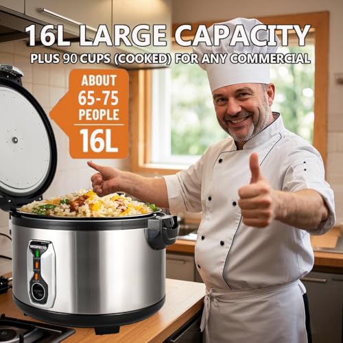 16L Commercial rice cooker 90 cups cooked Large Stainless Steel rice Commercial for 65