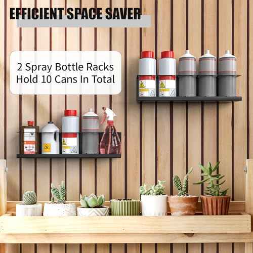2 Pack Wall Mounted Aerosol Spray Can Holder Storage Rack (2 Count)