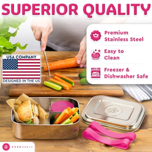 Stainless Steel Bento Box + Condiment Container (6 Count)