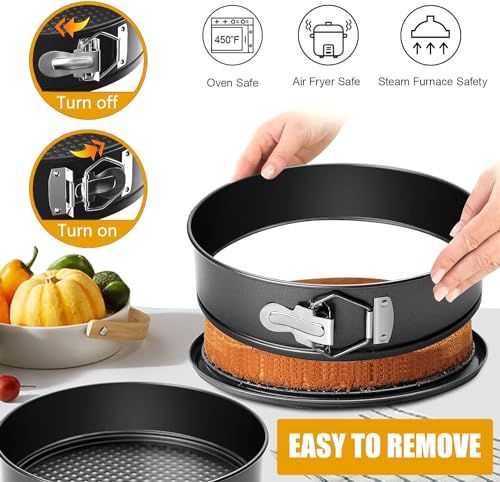 9 Inch Springform Pan Baking Pans Round Leakproof Nonstick Removable Bottom Bakeware for Cake