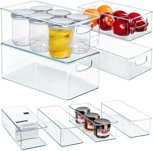 8 PACK Stackable Pantry Organizer Bins (8 Count)