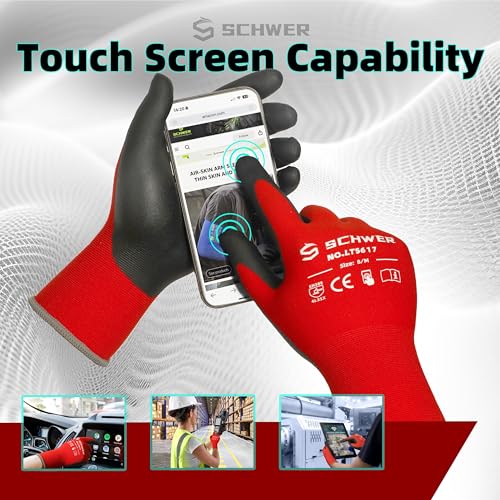 Ultra Comfort Safety Work Gloves MicroFoam Nitrile Coated (6 Count)