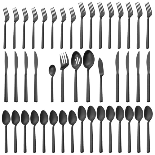 Cube 45 Piece Forged Stainless Steel Flatware Set Cutlery Set with Utensil (8 Count)