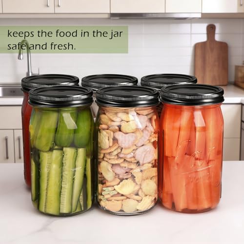 Wide Mouth Mason Jars 32 oz 12 Pack