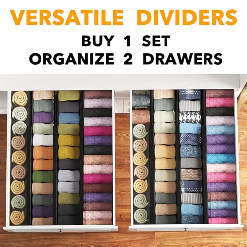 Bamboo Dresser Drawer Dividers 6 Pack (6 Count)