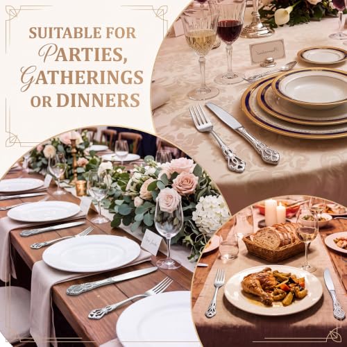 100 Pieces Retro Royal Stainless Steel Dinner Flatware Cutlery Set (100 Count)