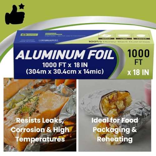 Aluminium Foil 18''x1000 Sq.Ft for Food (1000 Sq Ft)