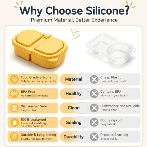 3 Pack Silicone Snack Containers for Kids