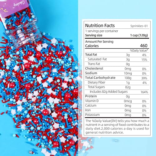 Patriotic Sprinkles for Baking (4.23 Ounce)