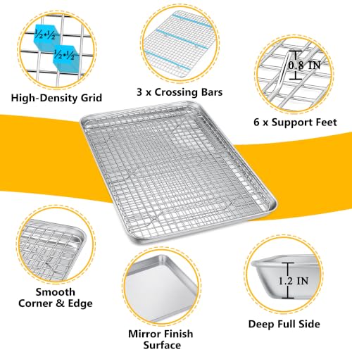 19.6 Inch Cookie Baking Sheet Pan with Wire Rack