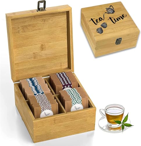 Bamboo Tea Organizer Box Chemical Free Eco