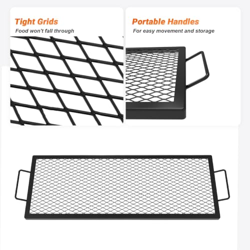 Heavy Duty Rectangular Fire Pit Grill Grate with X