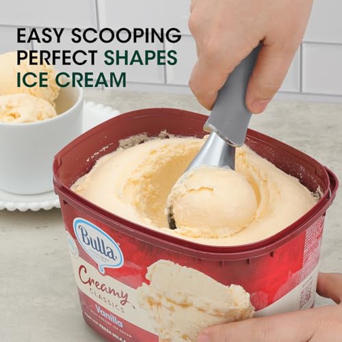 Premium Heavy Duty Ice Cream Scoop with Ergonomic Grip Handle
