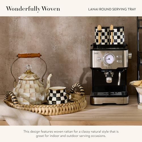 Woven Rattan Round Serving Tray