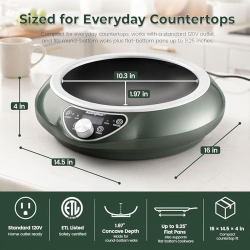 1700W Concave Induction Wok Cooktop