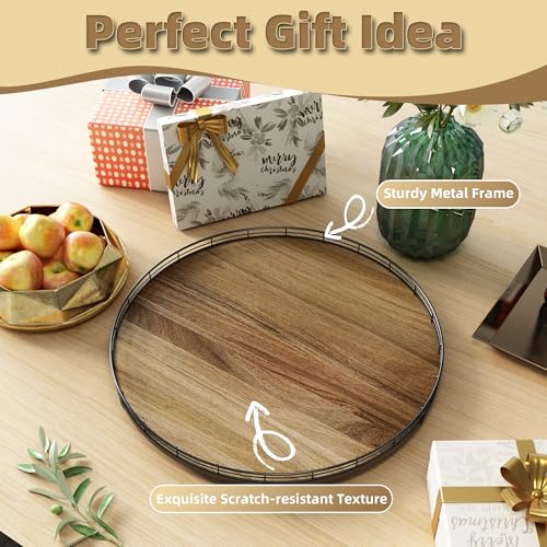 Acacia Wood 12" Lazy Susan Turntable Organizer for Table Top