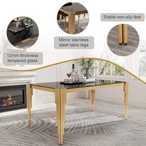 63'' Modern Glass Dining Table for 4
