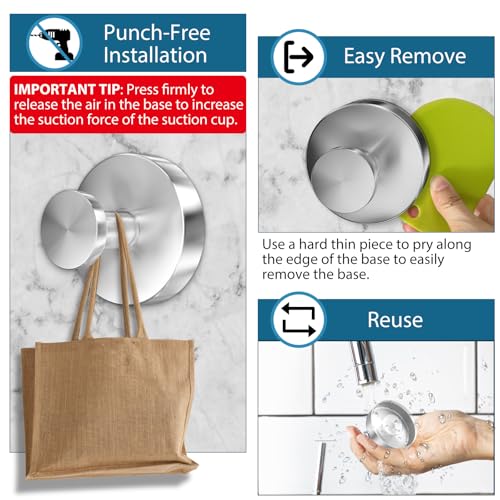 Suction Cup Hooks for Shower (4 Count)
